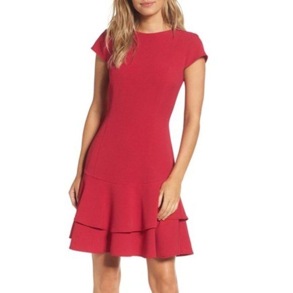 Eliza J Dresses & Skirts - Eliza J Stretch Ruffle Crepe Minidress, 12P